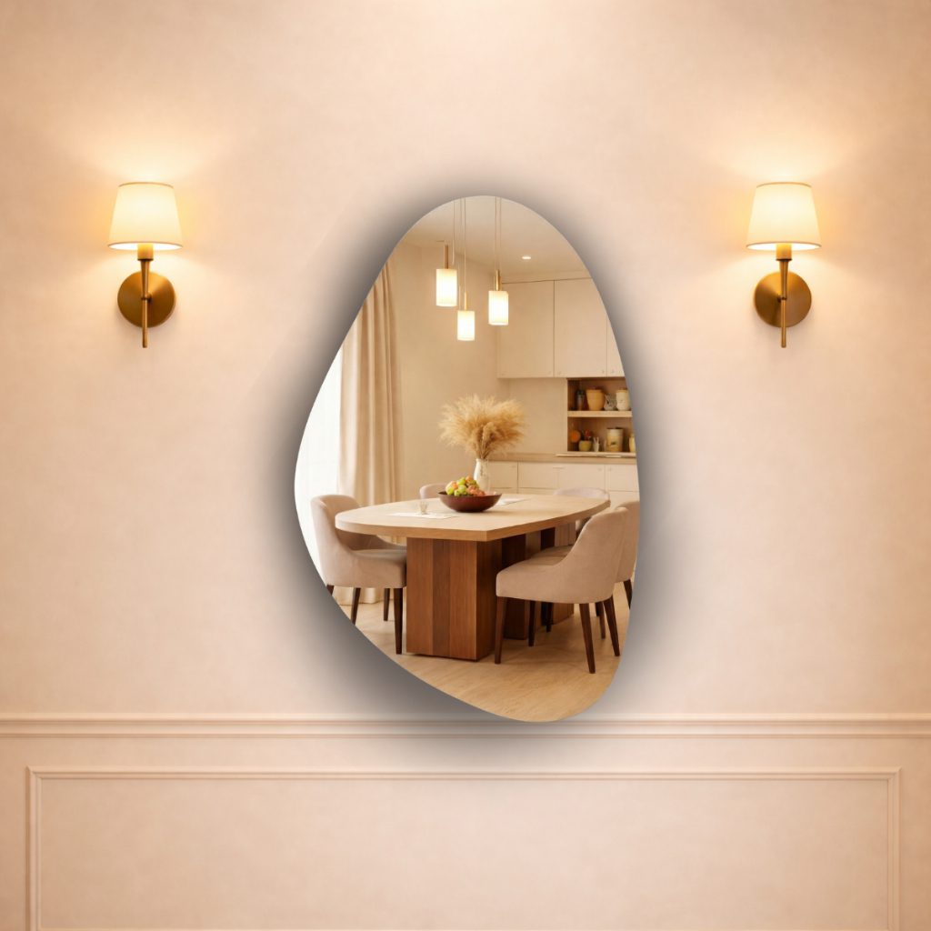 Espelho Decorativo Org?nico 55x85cm Prata 1 Espelho Decorativo Orgânico 55x85cm Prata