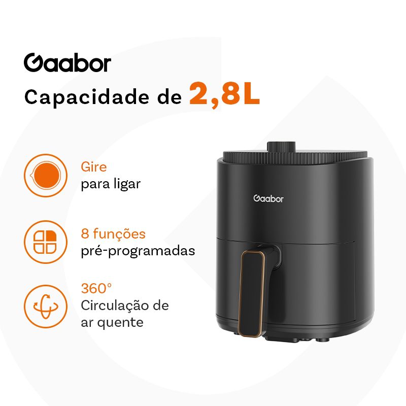 Air Fryer Gaabor 2,8L - 8 em 1 1 Air Fryer Gaabor 2,8L - 8 em 1
