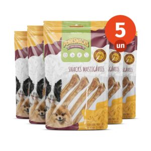 Kit Mordedor Petisco Palitos Bites Bovino 100% Natural 20 Unidades para Cães PureSnacks 60g
