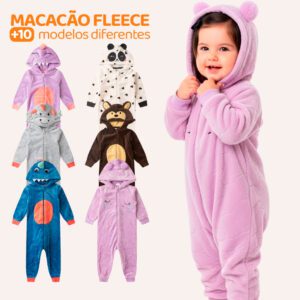 Macacão Pijama Bebê Unicórnio/Dinossauro