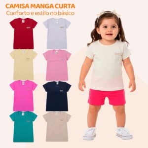 Blusas Infantil Algodão 100% - Kit 3 Unidades