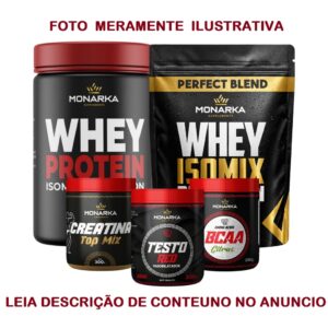 Kit Whey Protein, Creatina, BCAA e Pre-Treino