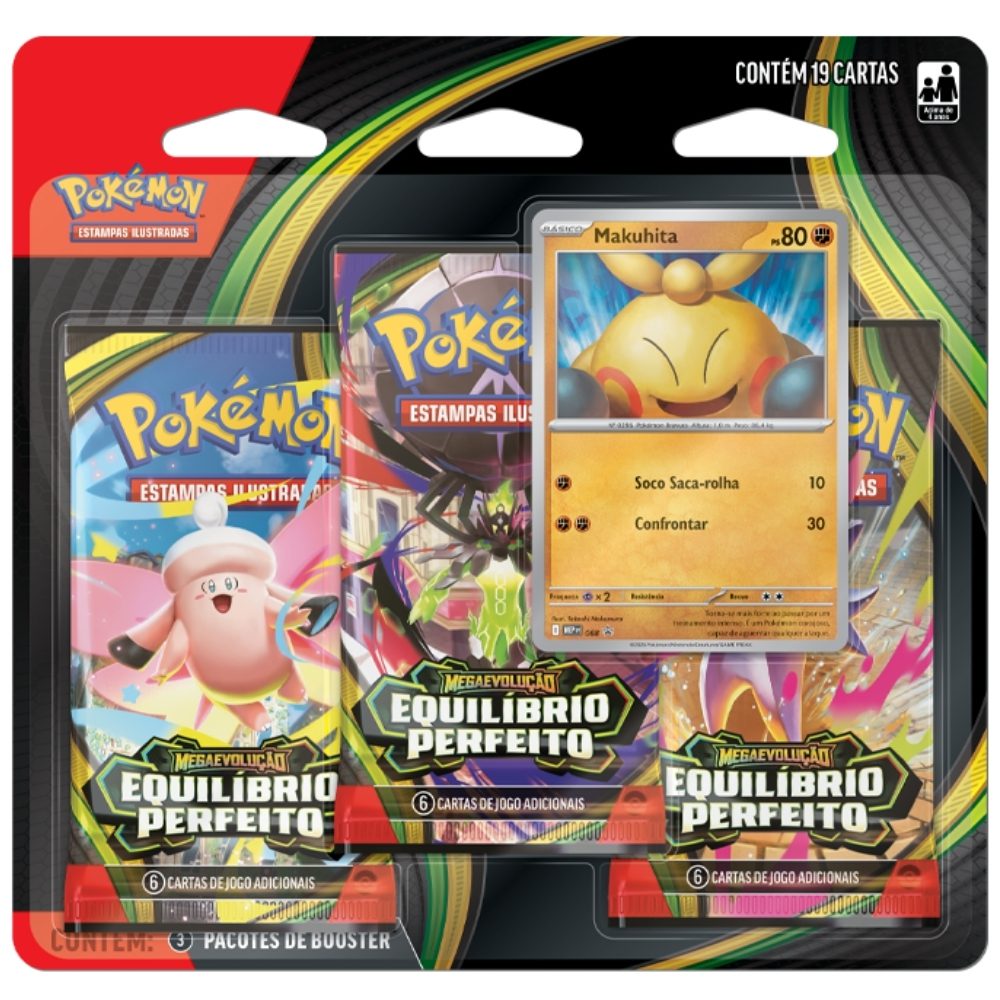 Blister Makuhita Megaevolu??o Pok?mon TCG Booster 1 Blister Makuhita Megaevolução Pokémon TCG Booster