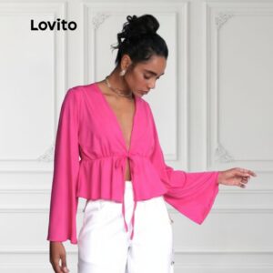 Blusa Feminina Manga Longa Sino Babado