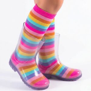 Galocha Transparente Infantil Listrada Bee Happy