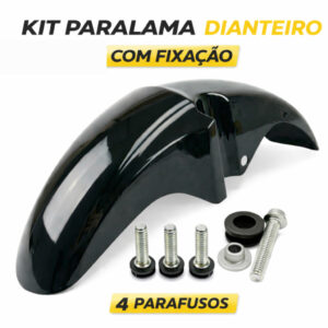 Kit Paralama DianteiroTitan 150 2004 a 2008 KS ES ESD Preto Envernizado + Parafusos instalação