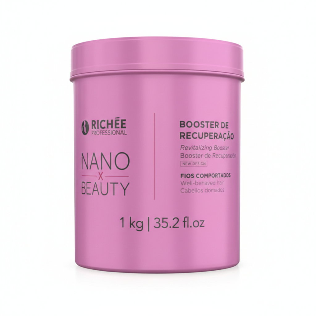 NanoBeauty BTX Booster - Liso Duradouro 1 NanoBeauty BTX Booster Recuperação Termoativado Antifrizz 1Kg NanoBTX BTX Repair Repositor de Massa Richée Professional