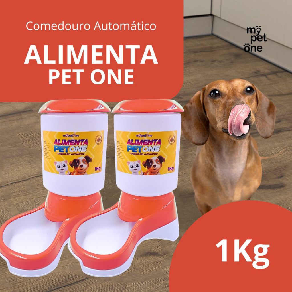 Comedouro Autom?tico Pet Truqys Coral 1kg 1 Comedouro Automático Pet Truqys Coral 1kg