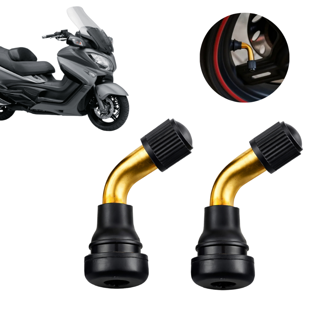 Bico V?lvula Curvo 90? Alum?nio Scooter Moto 1 Par Bico Válvula Alumínio Pvr70 Pneu Scooter Lead Burgman Moto Elétrica 90 graus Premium
