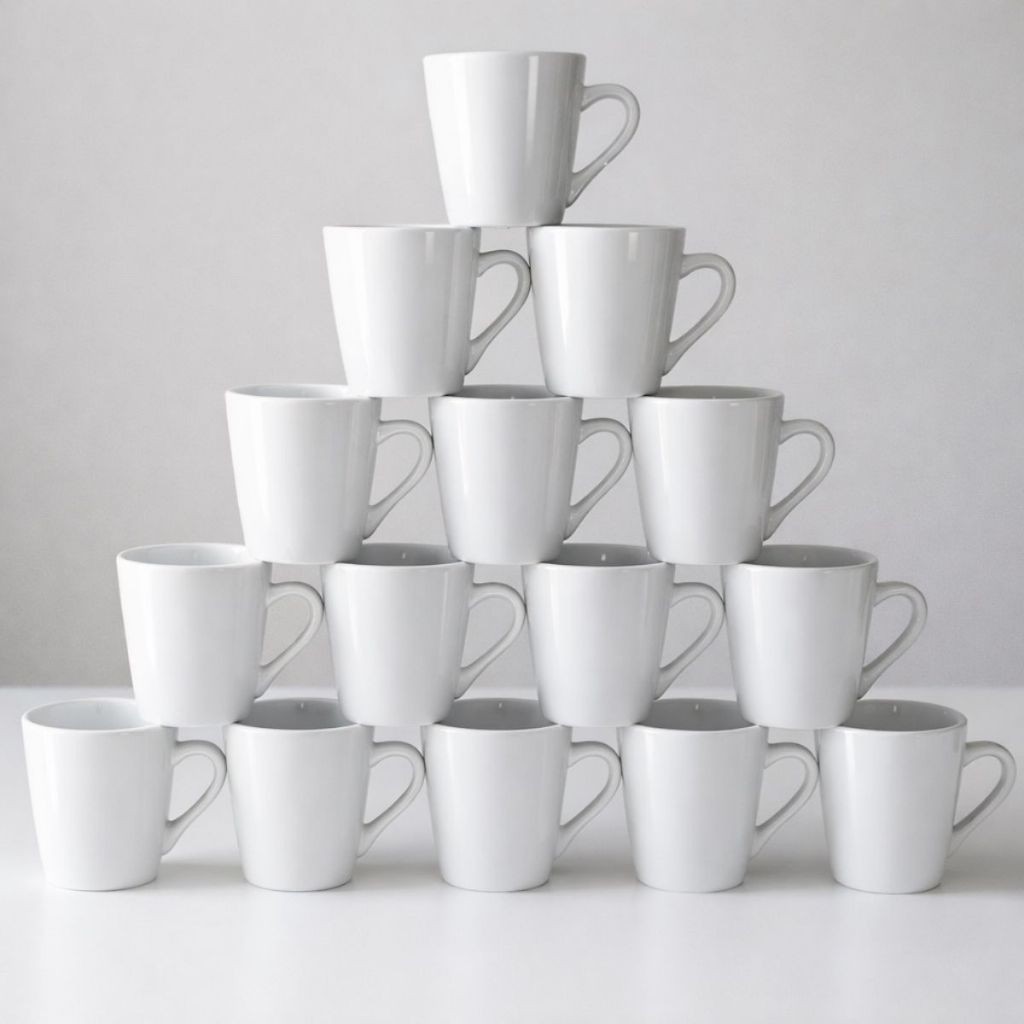 Caneca Porcelana Tulipa Branca - Conjunto Elegante 1 Caneca Porcelana Tulipa Branca - Conjunto Elegante