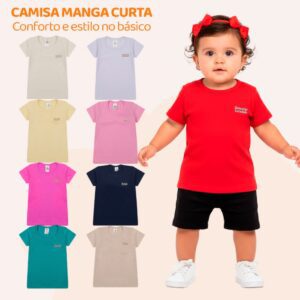 Blusas Infantil Algodão 100% - Kit 5 Unidades