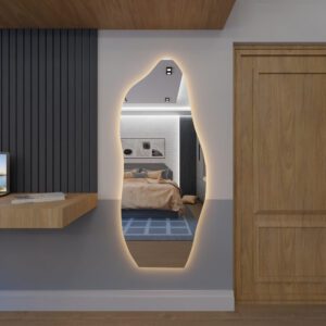 Espelho Orgânico Com Led 150cm x 60cm E06 Corpo Inteiro Lançamento Quarto Sala Banheiro Grande Moderno Luxo6