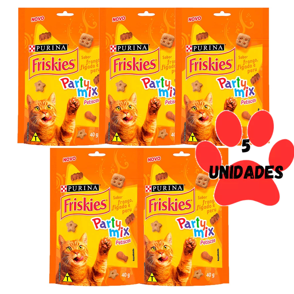 Petisco Friskies Party Mix Gatos Adultos Frango 40g 1 Petisco Friskies Party Mix Gatos Adultos Frango 40g