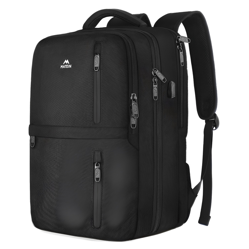 Mochila de Viagem Matein Bolso Notebook - Conforto e Praticidade 1 Mochila de Viagem Matein Bolso Notebook Porta Usb Preta
