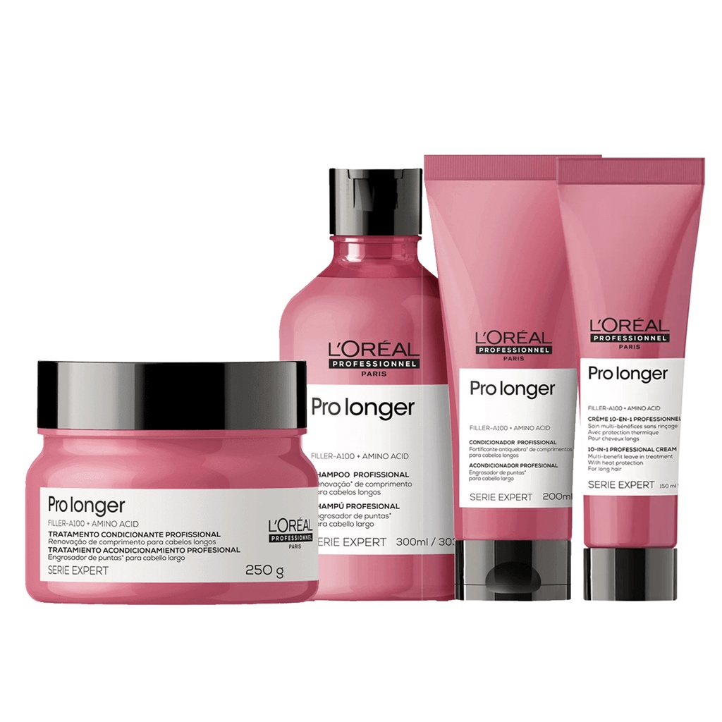 Kit L'Or?al Pro Longer Cabelos Longos 1 Kit Pro Longer Shampoo, Cond, Máscara e Leave-in - L'Oréal
