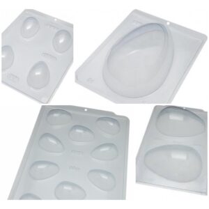 Forma Ovo de Páscoa Vários TAM P/ Escolher Promoção Confeitaria (Com Silicone e Sem, verifique na Variação) (CHOCO)