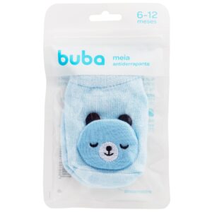 Meia Antiderrapante Infantil Buba Urso Azul