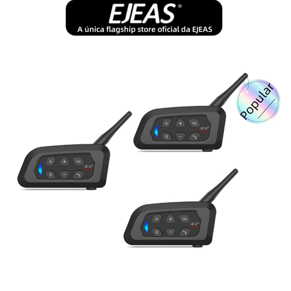 Fone Intercom Bluetooth 5.1 4 Pessoas 1 Fone Intercom Bluetooth 5.1 4 Pessoas