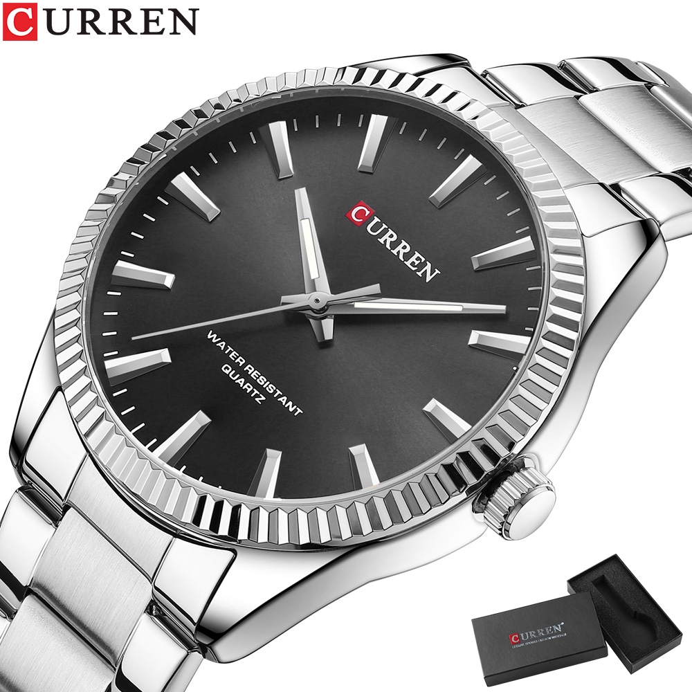 Rel?gio Masculino CURREN A?o Inoxid?vel 1 CURREN Relógio Masculino Marca Original Simples Moda Casual Esportes De Negócios Quartzo De Aço Inoxidável À Prova D'águ