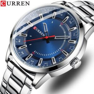 CURREN Relógio De Pulso Masculino De Quartzo Simples Casual De Aço Inoxidável À Prova D'água 8406 XQ