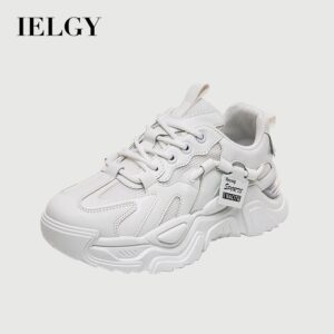 IELGY Daddy Sapatos Femininos 2025 Plataforma Versátil casual Tênis Branco
