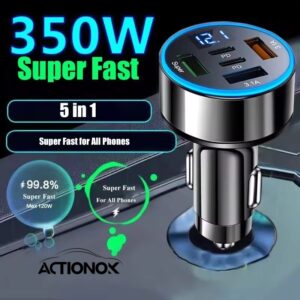 Carregador de Carro USB PD 5 em 1