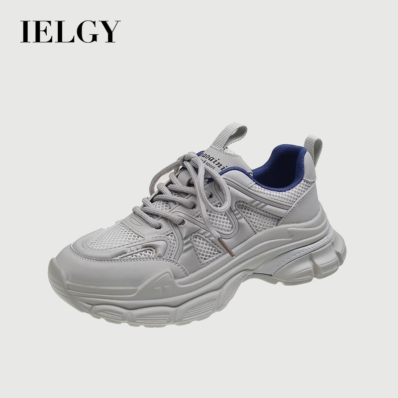 ELGY Sapatos De Papai Para Meninas Estudantes De Ver?o T?nis De Plataforma Coreano De Malha Respir?vel 1 IELGY Sapatos De Papai Para Meninas Estudantes De Verão Tênis De Plataforma Coreano De Malha Respirável