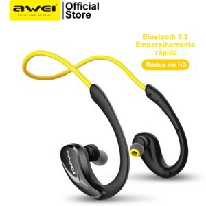 Fone de ouvido Bluetooth esportivo com gancho atrás da orelha A prova d água IPX4 Antissuor