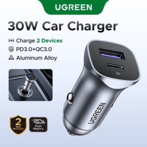 Carregador Carro UGREEN USB Rápido 30W