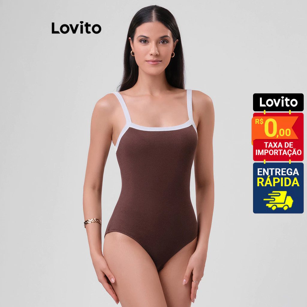 Body Feminino Casual Poli?ster Algod?o 1 Body Feminino Casual Poliéster Algodão
