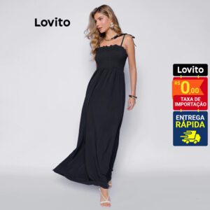 Vestido Longo Preto Lisa Praia Casual