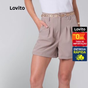 Shorts Feminino com Pregas e Bolsos LB87