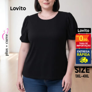 Camiseta Plus Size Feminina Viscose Manga Bufante
