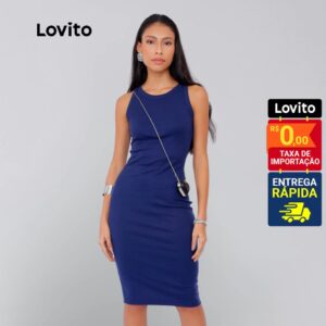 Vestido Lápis Casual Feminino Poliéster