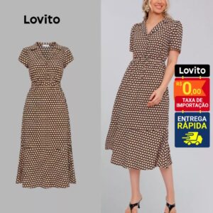 Vestido Midi Estampado Elegante Feminino