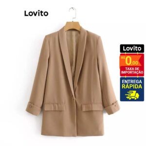 Blazer Casual Feminino Liso Botão LNL63403