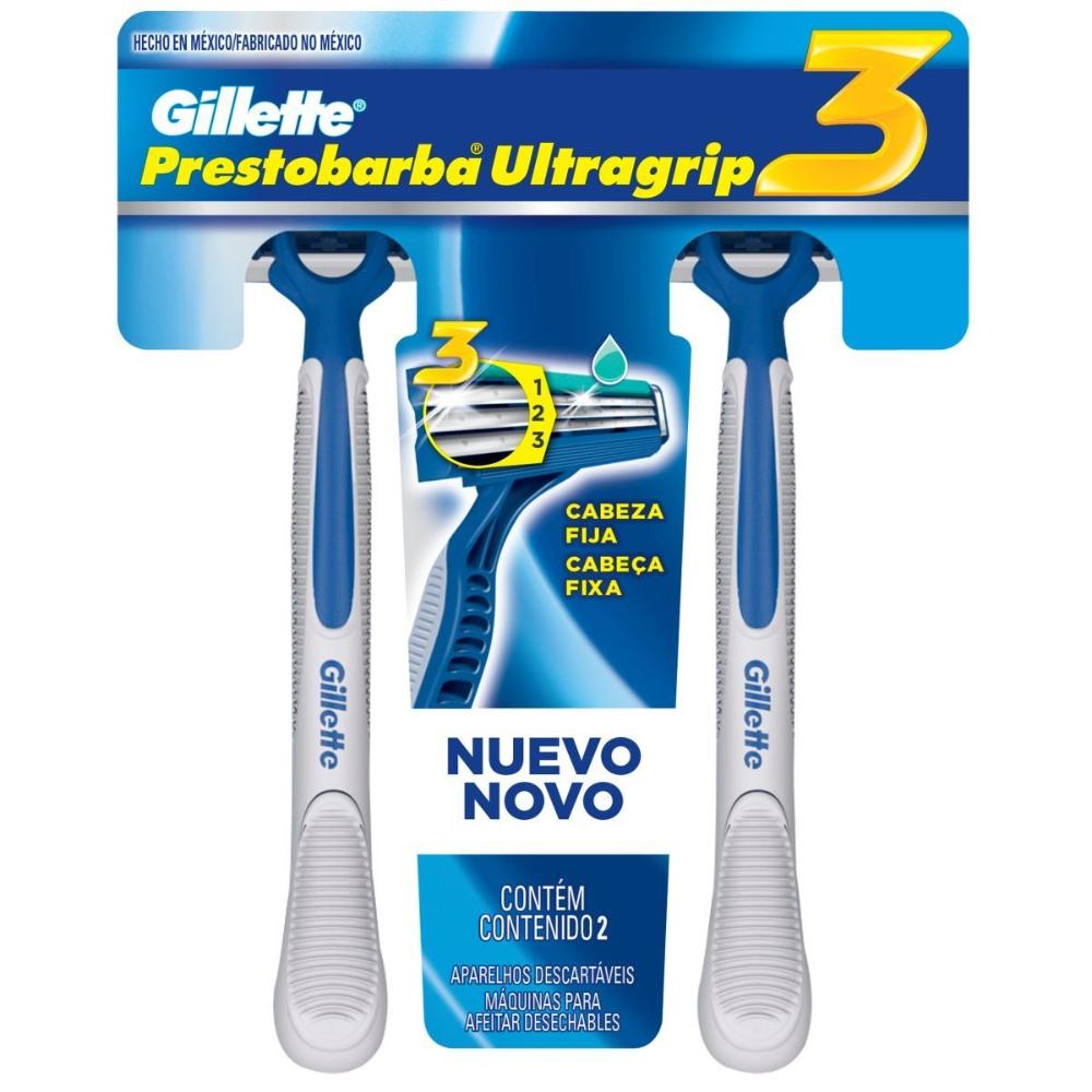 Kit 2 Barbear Gillette Prestobarba Ultragrip 3 1 Kit com Aparelho de Barbear Gillette Prestobarba Ultragrip 3 c/ 2 Unidades