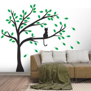 Adesivo de Parede Árvore com Gatinho