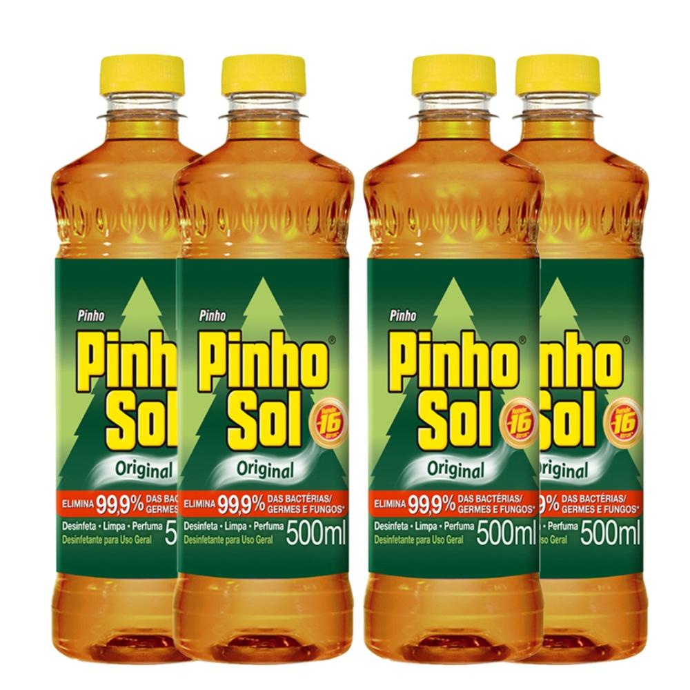 Kit 4 Desinfetante Pinho Sol 500ml Original 1 Kit 4 Desinfetante Pinho Sol 500ml Original