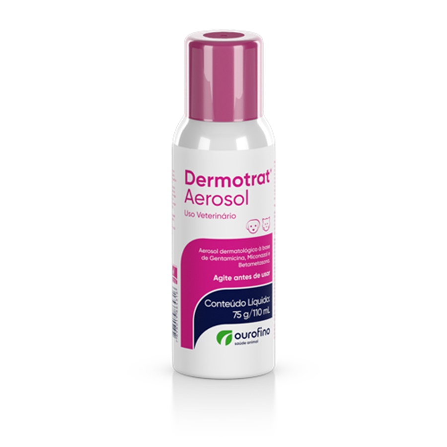 Dermotrat Aerosol - C?es e Gatos 1 Dermotrat Aerosol Para Cães e Gatos Ourofino 110mL