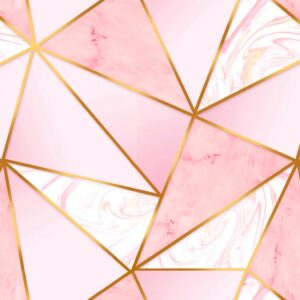Papel de Parede Autoadesivo Geométrico Rosa Gold