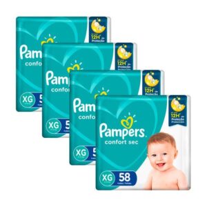 Kit Fralda Pampers Confort Sec XG - 232 Unidades