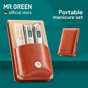 Mr.Green Kit De Manicure Portátil Set Pedicure Cortador De Unhas De Aço Inoxidável Ferramenta De Viagem Grooming Caso Caixa De Presente Do Prego Tesoura Conjunto