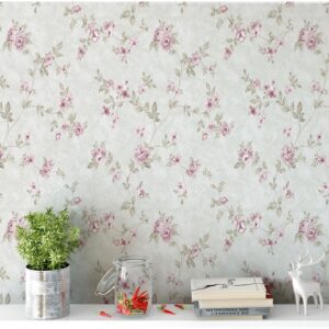 Papel de Parede Floral Adesivo Lavável 3m x 0,40m