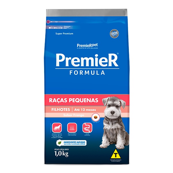 Ra??o Premier Filhotes Frango 1kg 1 Ração Premier Fórmula para Cães Filhotes de Pequeno Porte Sabor Frango - 1Kg