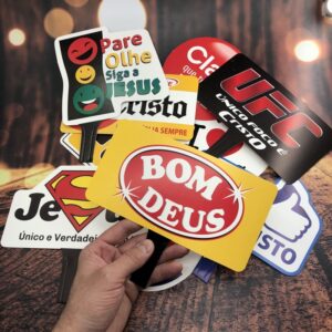 PLAQUINHAS Selfie Evangélica/Gospel - Aniversário & Casamento
