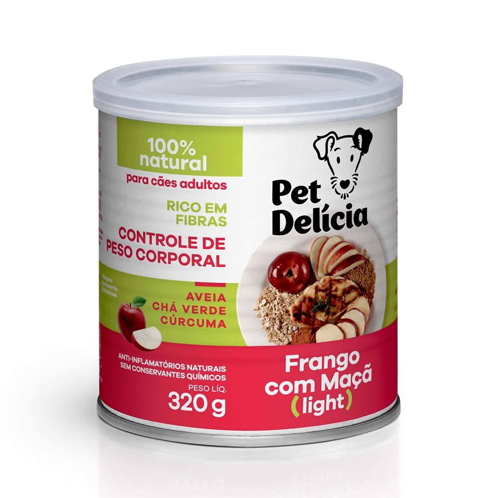 Ração Umida Pet Delícia Frango Maca Light 320g 1 Ração Umida Pet Delícia Frango Maca Light 320g