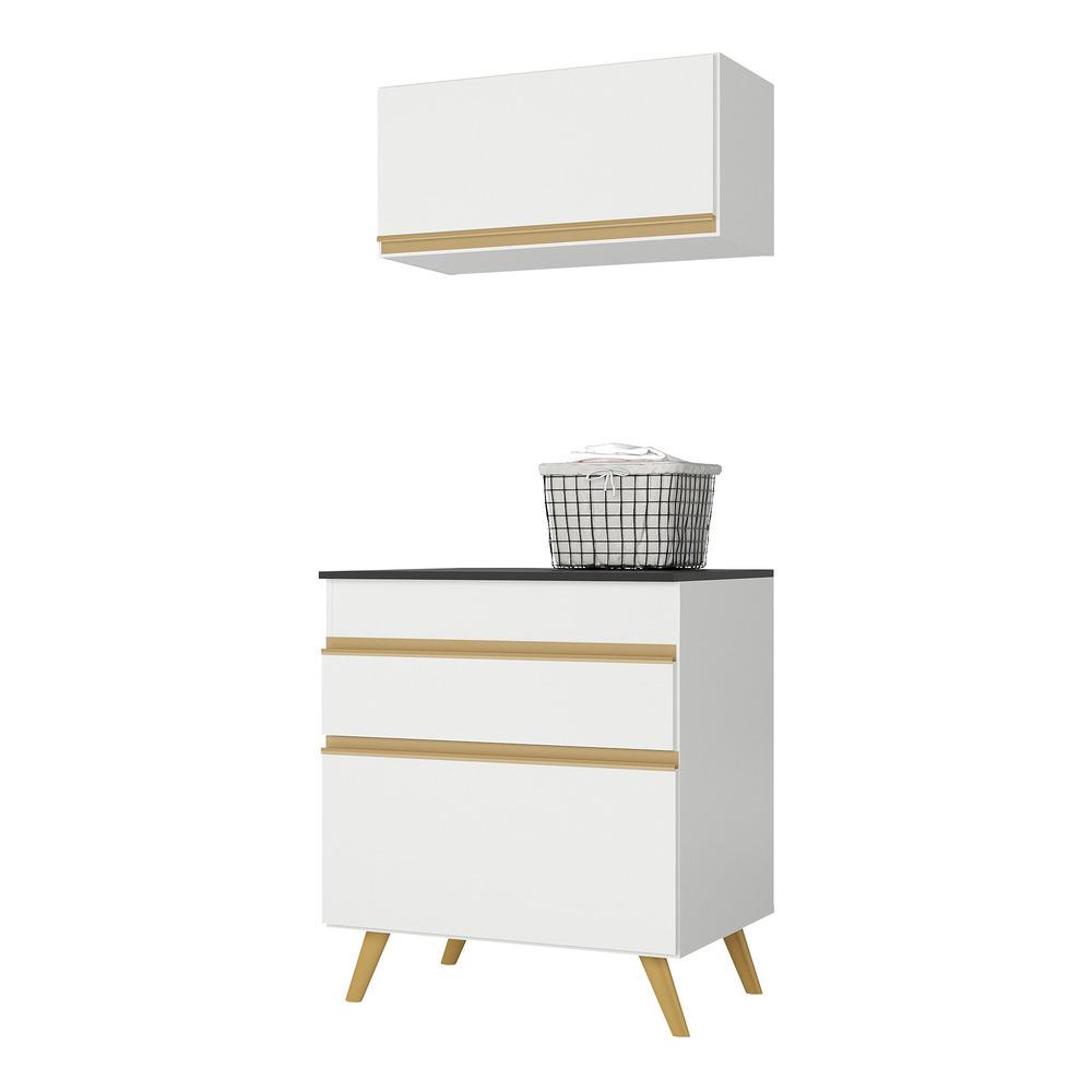 Conjunto Lavanderia Branco MDP MP5016 1 Conjunto Lavanderia Branco MDP MP5016