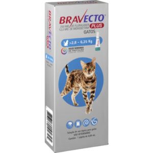 Bravecto Plus Gatos Transdermal 2,8 A 6,25Kg 250Mg Vermifugo