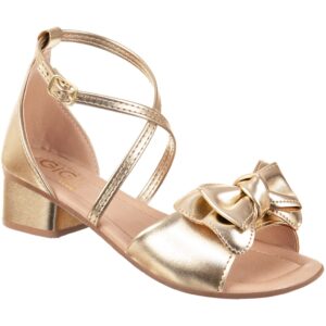 Sandália Infantil Menina Salto Grosso Baixo Enfeite Laço Conforto Festa Confortável Blogueira Tiras Festa Promoção Leve